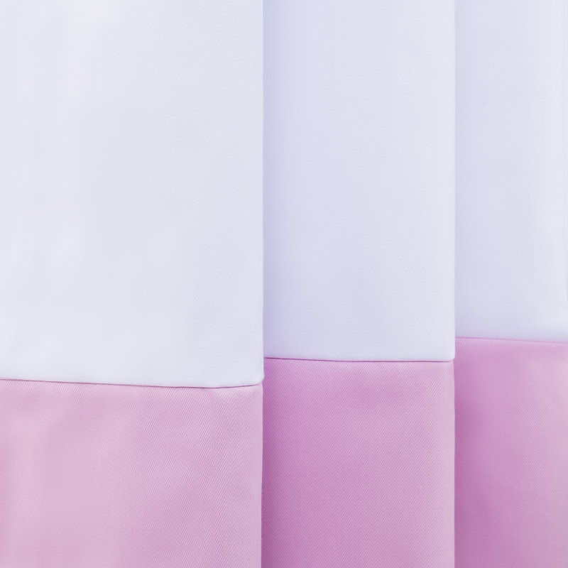 Khalon Cotton Blend Blackout Curtain Panel Pair, White/Lavender