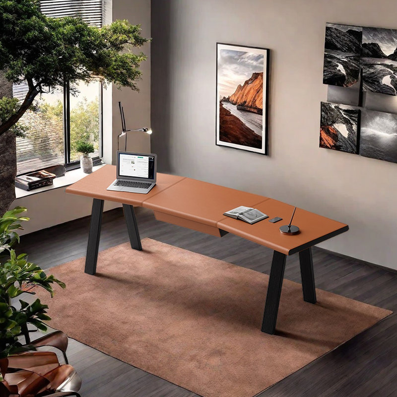 Bureau à forme libre Maksimas, Orange, H 29,53 po x l 78,74 po x P 27,56 po