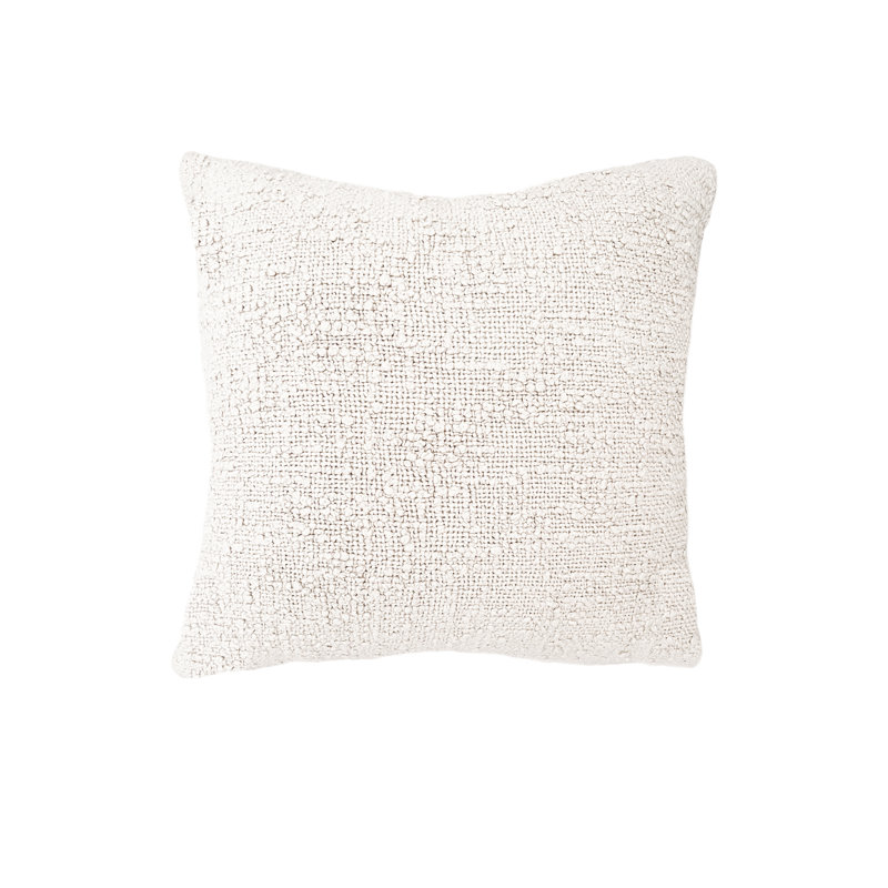 Cozy Cotton White Boucle Euro Pillow Cover 26x26