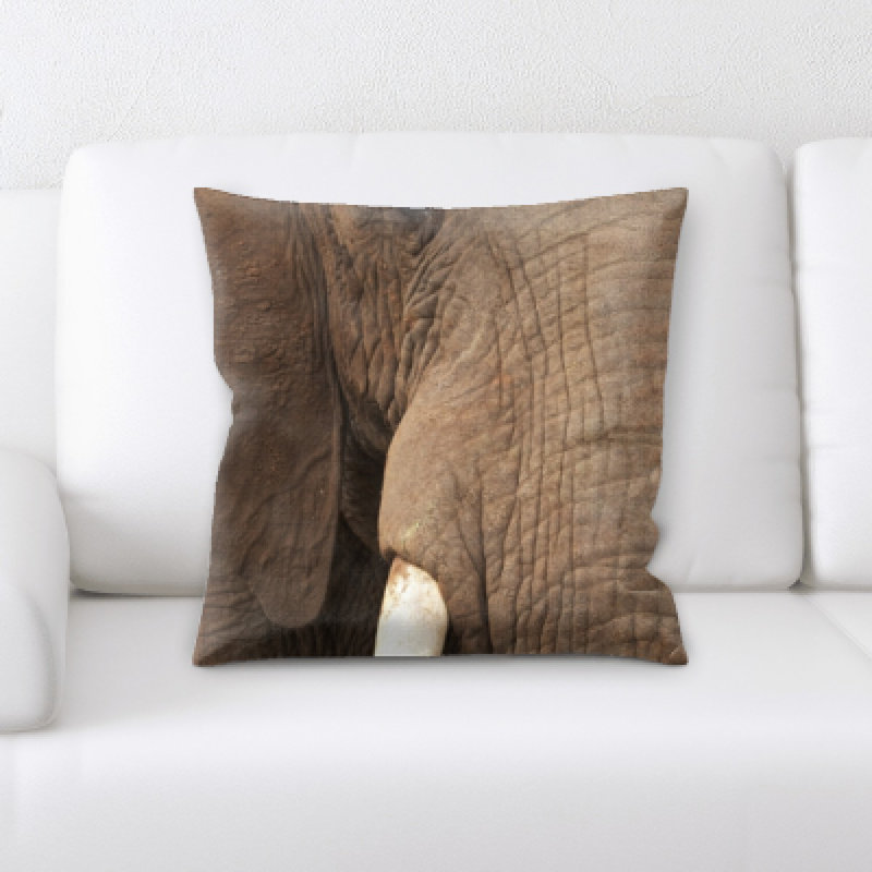 Housse et insert de coussin éléphant carré