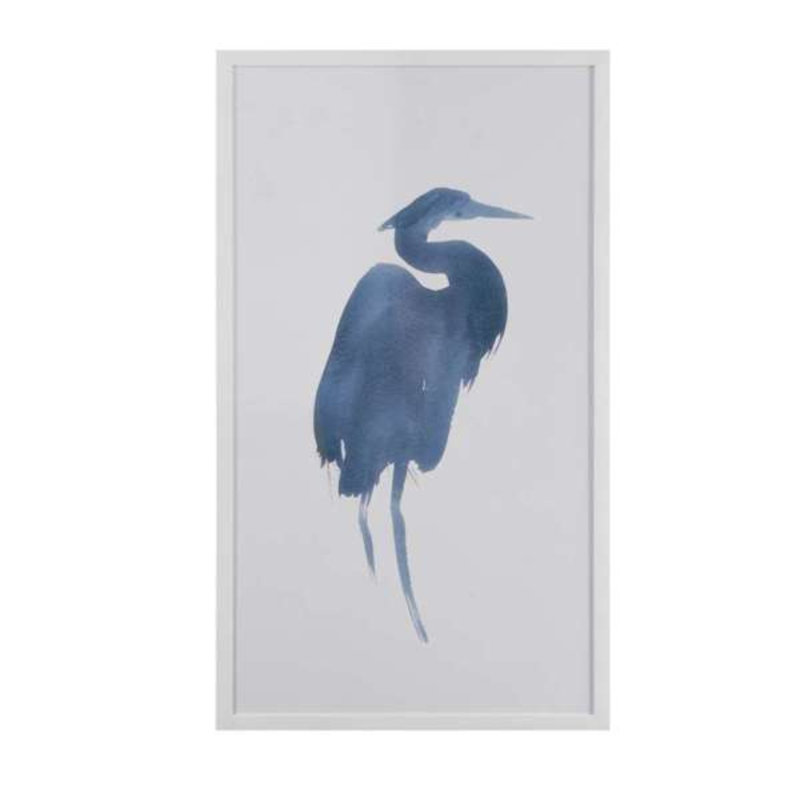 «Heron in Blue I», reproduction encadrée