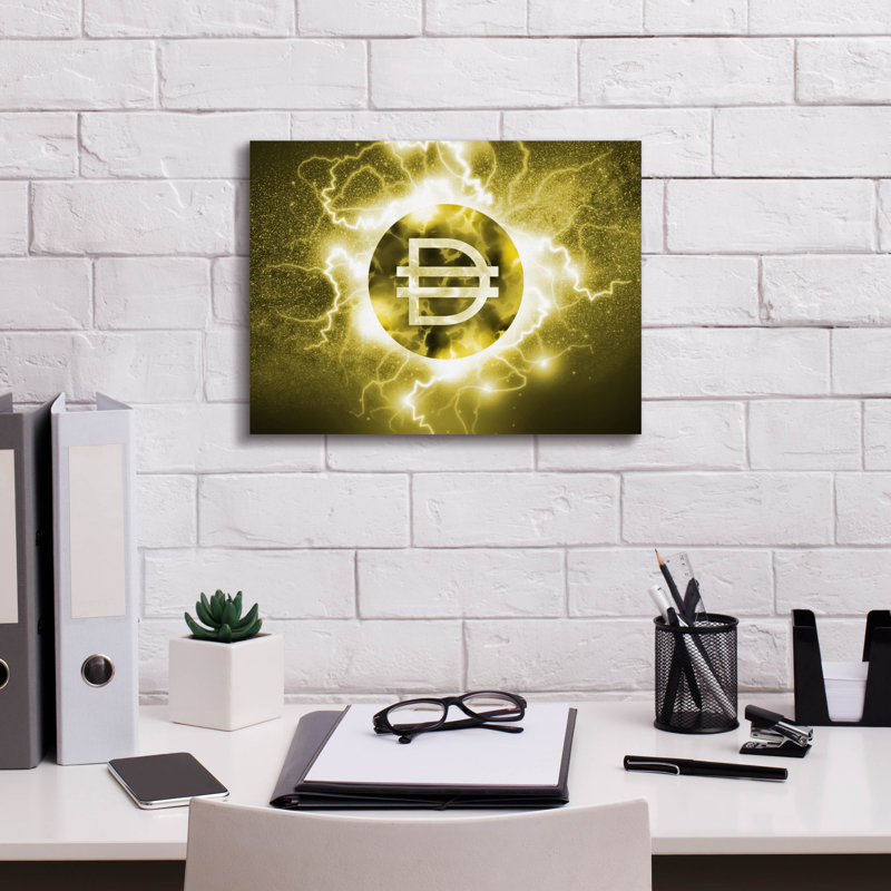 «Crypto Eclipse Dai» par Epic Portfolio, art mural sur toile, H 12 po x l 16 po x P 0,75 po