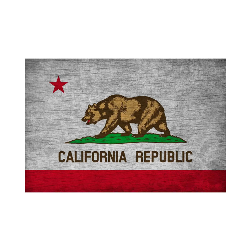 California State Flag - Wrapped Canvas Print, 20.32 cm H x 30.48 cm W