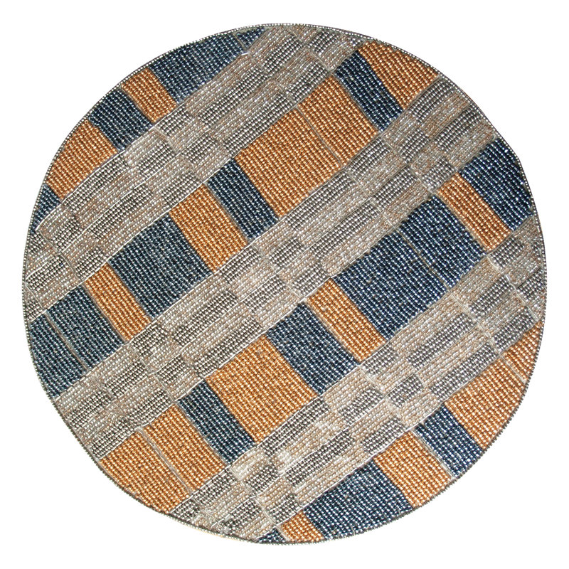 Ensemble de 2 napperons de perles rondes avec motif à carreaux multicolores Taveras