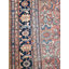 Tapis unique en laine noué à la main rouille / marine 12 pi x 21 pi avant 1900 Mahal