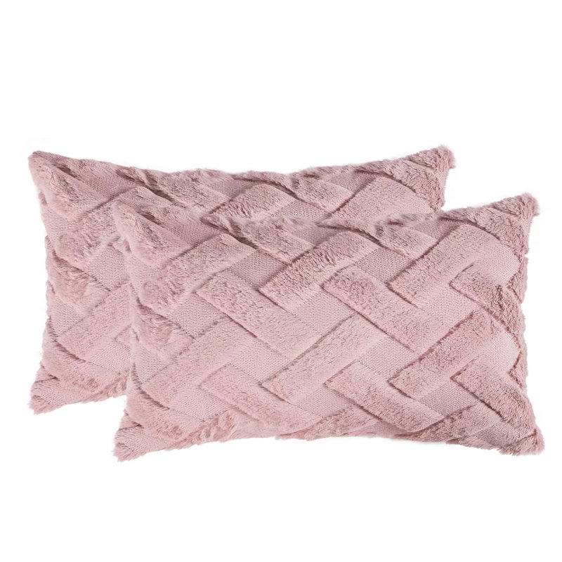 Housse de coussin rectangulaire en tissu rose, Rose