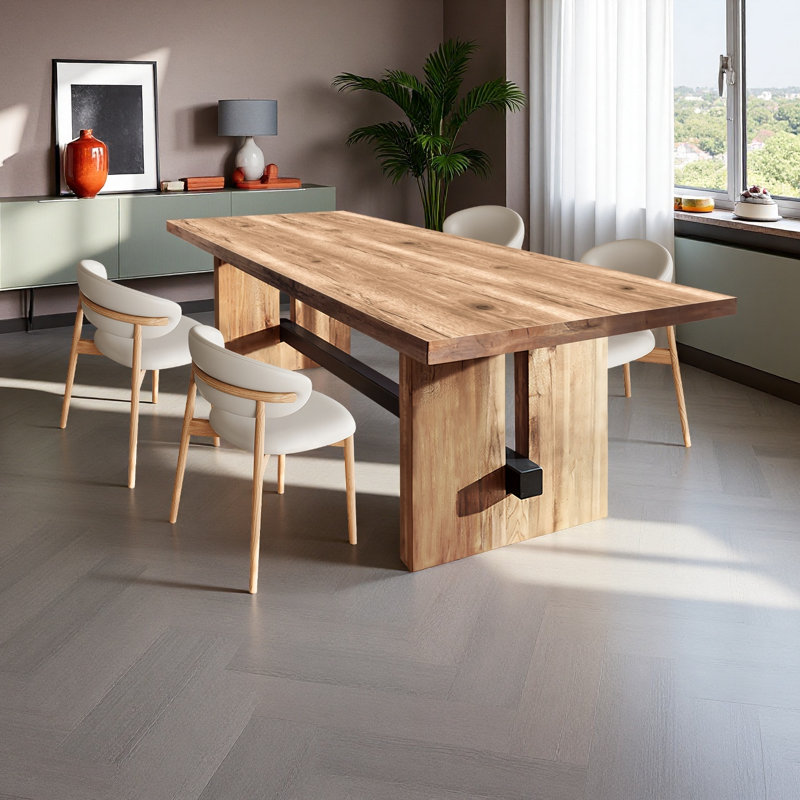 Ensemble de table de salle à manger de style industriel, H 29,53 po x l 63 po x P 27,56 po, 5 pièces: table, 4 chaises