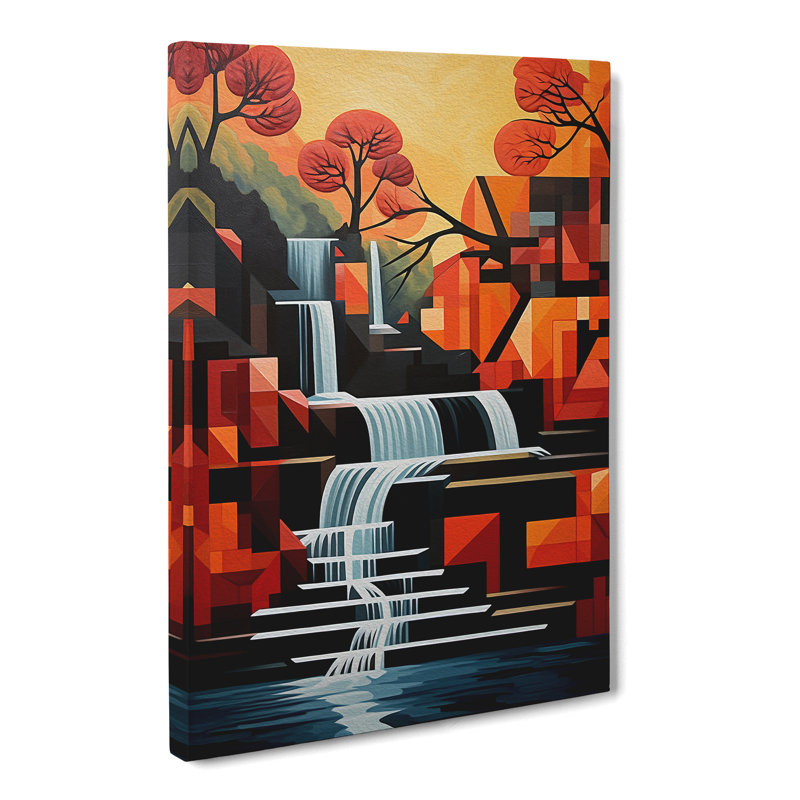 Waterfall Constructivism - Wrapped Canvas, 60cm H x 40cm W x 3cm D