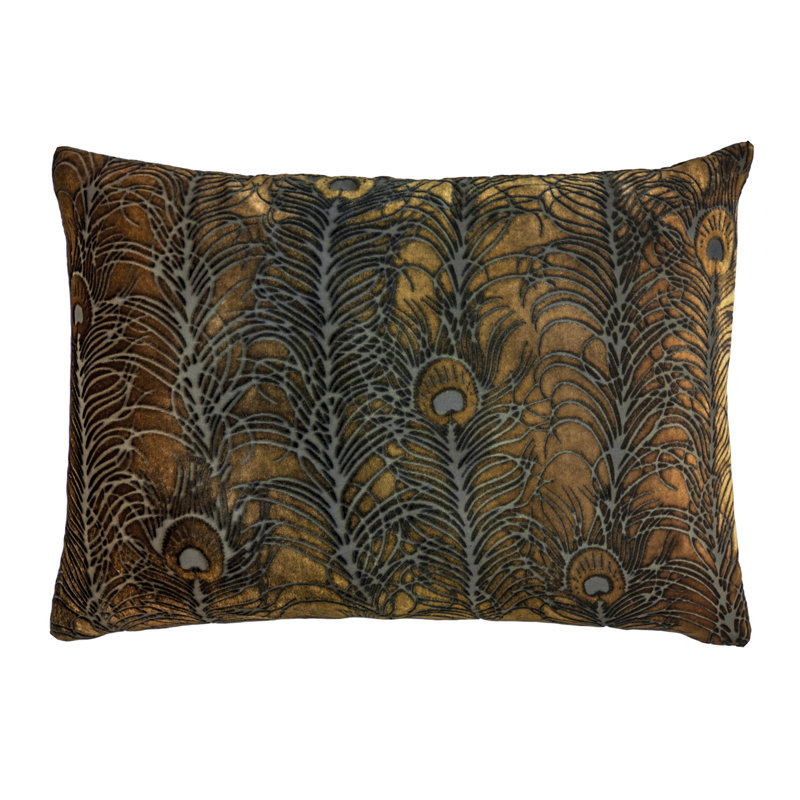 Lumbar Velvet Pillow Cover & Insert, Copper Ivy