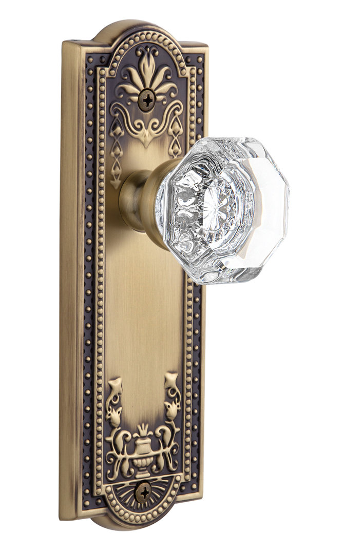 Grandeur Parthenon Plate Privacy with Chambord Crystal Door Knob Grandeur 