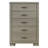Modern Sleek Design Five Drawers Storage Chest 1Pc Gray Finish Wooden Bedroom Furniture