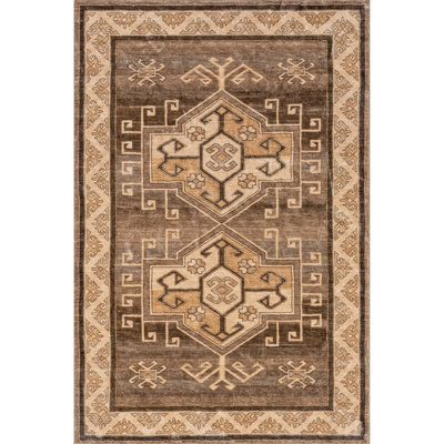 Peony Traditional Medallion Machine Washable Area Rug