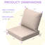 Ensemble de coussins de chaise d'extérieur 4 pièces, 22 po x 22 po, coussins de siège de patio résistants à l'eau pour le remplacement des meubles-892119443-892119440