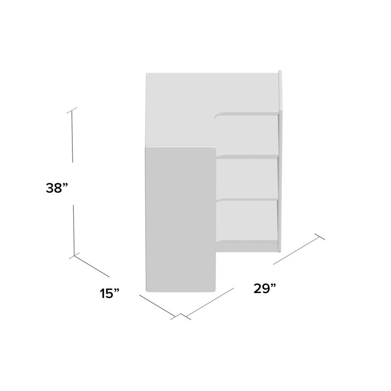 Corner Shelving Unit, 38" H x 29" W x 15" D