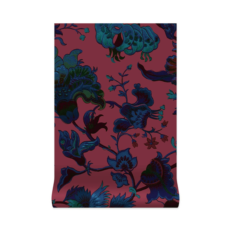Majorelle 9.84' L x 70.87" W Wallpaper Roll, Viola Pink
