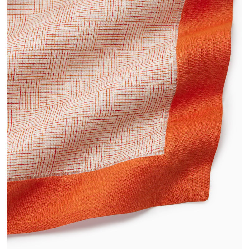 Mikelina Linen Rectangle Placemats, Tangerine