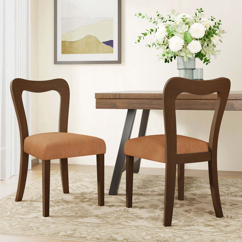 Chaises de salle à manger Alaric, Noyer, Noyer