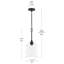 Luminaire suspendu noir mat 1 lumière avec abat-jour en verre transparent Ilia-127419981