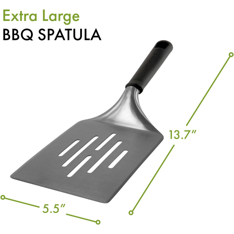 Extra Large Stainless Steel BBQ Spatula with Black Handle