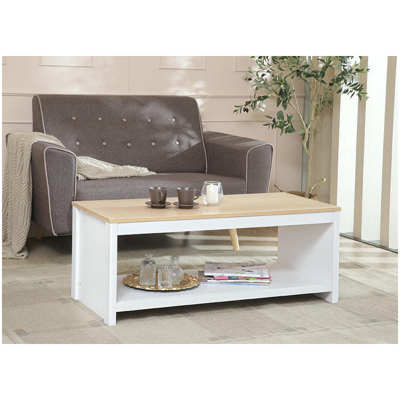 Lubeck Sled Coffee Table with Storage, White