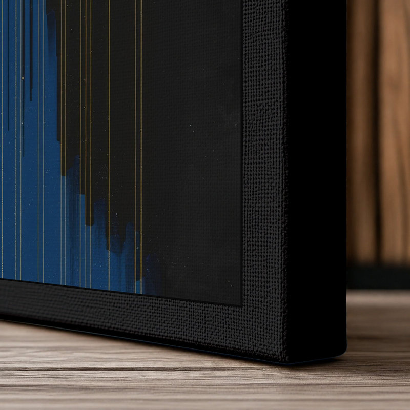Golden Descent Abstract - Wrapped Canvas, 24x16 - 61.0 x 40.6 cm, Black Border