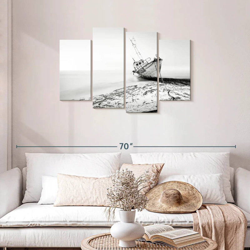 Mehar le naufrage monochrome, H 27 po x l 43 po