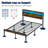 Full Size Bed Frame With Led Lighting, 2 Ports, And Antique Brown Finish - Iron Frame, Mattress Sliding, Quick Setup Charging Function, Rustic Color, Headboard, Strong Support, No Creaking