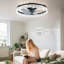 Ventilateur de plafond extra-plat Depuley 51 cm (20 po) avec éclairage, silencieux, application et télécommande, DEL 3 CCT à intensité variable, montage encastré pour chambre, noir-269355026-269355030