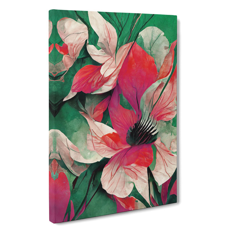 Flowers Abstract Art No.5 - Wrapped Canvas Painting, 60cm H x 40cm W x 3cm D