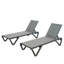 Chaise de patio d'extérieur en polypropylène aluminium avec dossier réglable, chaise longue pour la plage, la cour et le balcon (2 chaises longues)