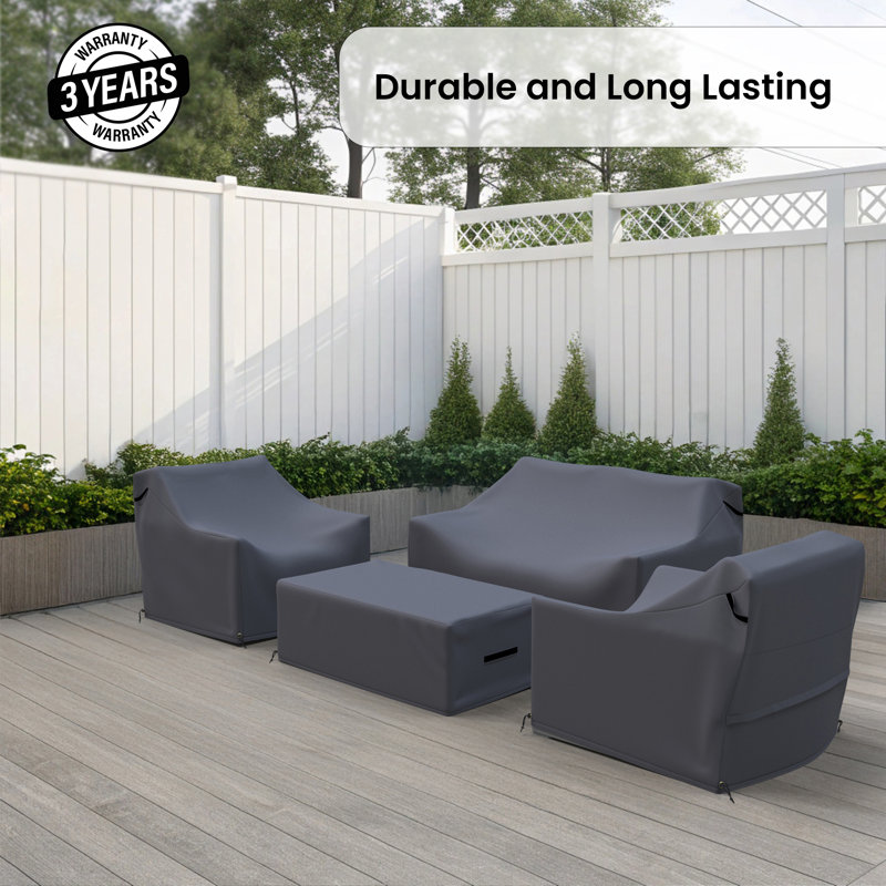 Donnie Acacia 4- Piece Outdoor Conversation Set Furniture Covers For Sofa Seating Group