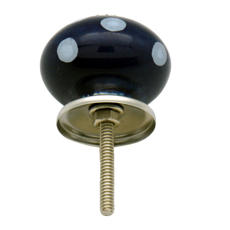 Nicola Spring - Round Ceramic Cabinet Knobs, Blue