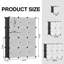  Organisateur de rangement à 12 cubes durable et peu encombrant - Système de placard modulaire avec assemblage facile - Tablettes en plastique et en métal pour l'organisation à la maison, noir-1613974113