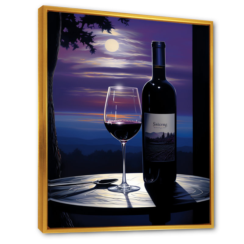 Shiraz Silhouette I - impression, H 32 po x l 24 po x P 1 po, Cadre flottant doré