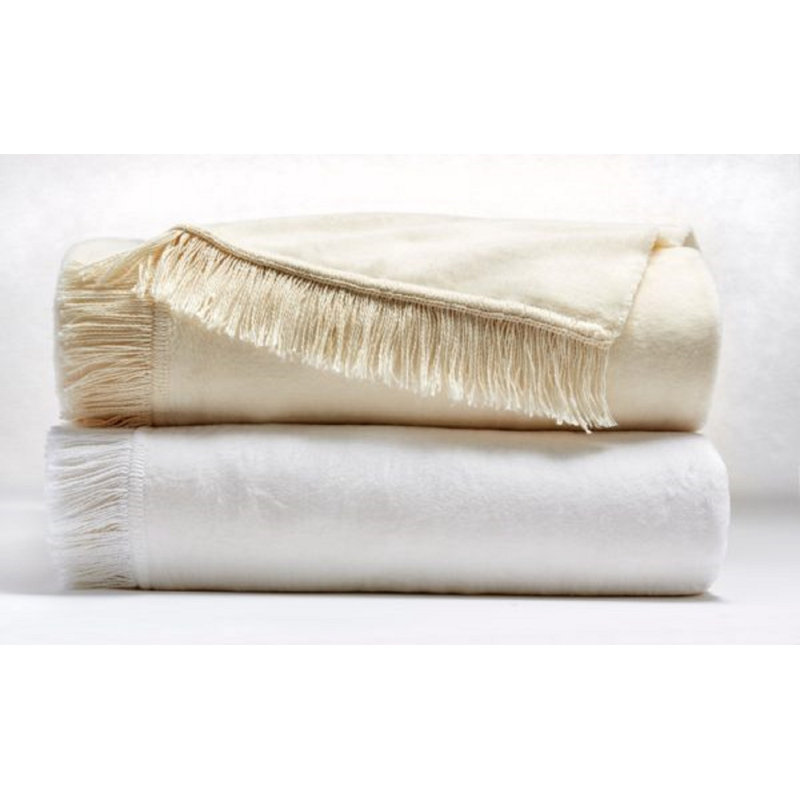  Couverture à franges, Blanc