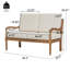 Causeuse d'extérieur en bois d'acacia avec coussins, finition naturelle avec tissu beige