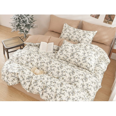 Ensemble d'édredon réversible 100% coton Demi-Dusk