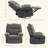 Vibration Massage Chair Recliner With Heat, Oversized Swivel Rocker Chair, Single Sofa, Teddy Fabric Manual Recliner Chair With Footrest, Remote, And 4 Side Pockets