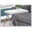 Table d'appoint, en forme de C, bout, côté, collation, stratifié blanc brillant, métal chromé, contemporain, moderne-1034998036