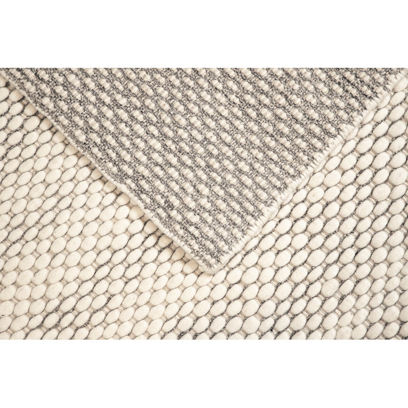 Textures Wool Geometric Area Rug in Ivory, Rectangle 8' x 10'