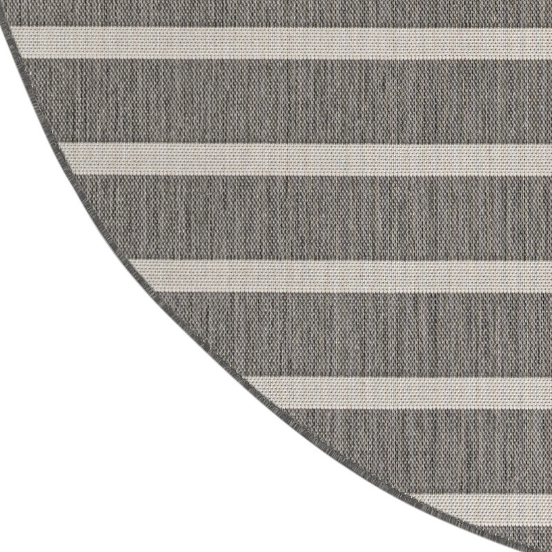  Positano 10' x Round Charcoal Ivory Modern Rug, Round 10', Charcoal Ivory