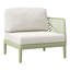 Chaise de patio avec accoudoirs profonds et coussins