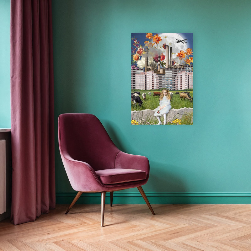 Reproduction d'art mural, surréelle, fille, H 36 po x l 24 po