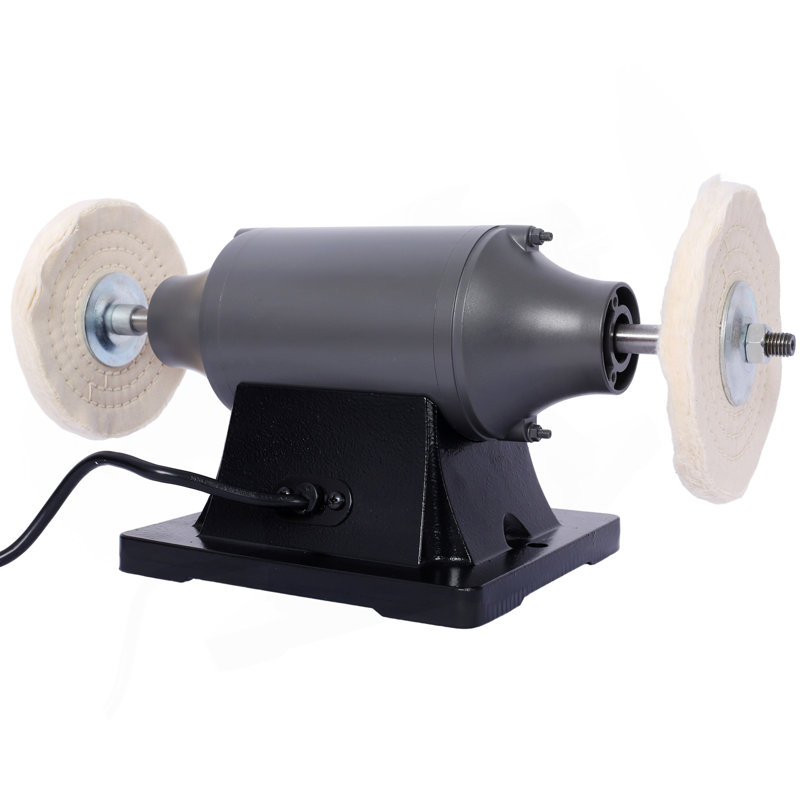Banc de polissage électrique de 6 pouces pour meule de polissage - Comprend 4 pièces de 80 couches de polissage Thic pour une machine de polissage idéale pour polir le métal, les bijoux, les couteaux, le bois, le jade et le plastique. Certifié CSA