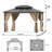10 pi. L 12 pi. D Pavillon de jardin en aluminium