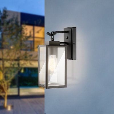 Coman Black 13"  outdoor sconce rainproof wall light with Dusk to Dawn