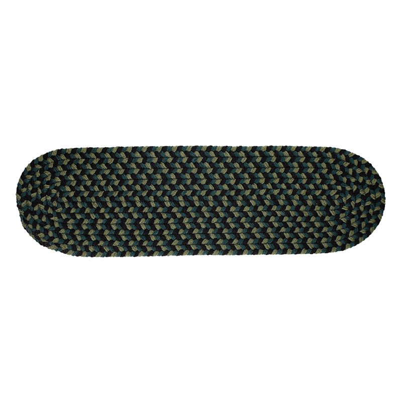 Tapis d'escalier noir Mako / vert clair / vert foncé
