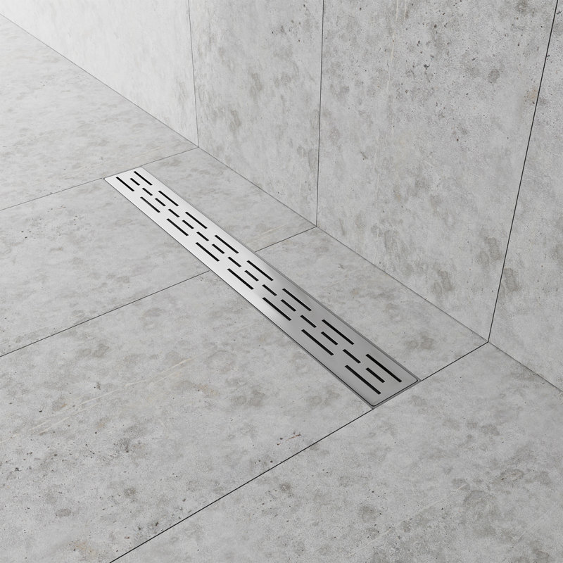 Drain de douche à grille linéaire 24 "avec crépine et crochet de levage - Drain en acier inoxydable moderne pour douches de salle de bain