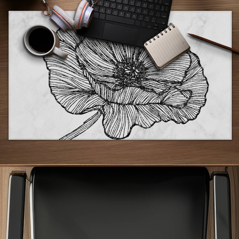 Bright poppy flower - 14.00"x24.25" Desk mat