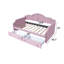 Lit de jour simple rembourré avec dossier à DEL et 2 tiroirs de rangement, plateforme en velours, aucun sommier requis, rose-895276972-895276975